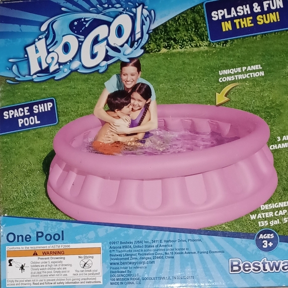 Pool - Bestway H2O GO! Pink Space Ship Kids Pool Fun For Hot Summer Days - Picture 3 of 3